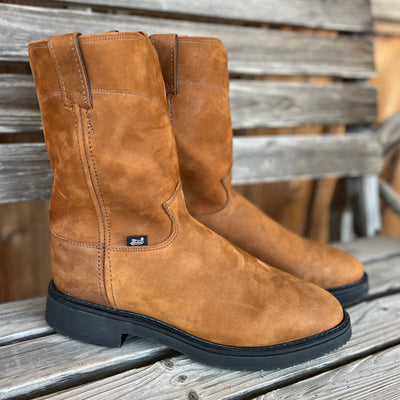 Aged Bark Round Roper Work Boots for Men | Justin - Korvel