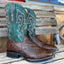 Stetson Men's Brown Alligator Boots with Turquoise Shaft - Korvel