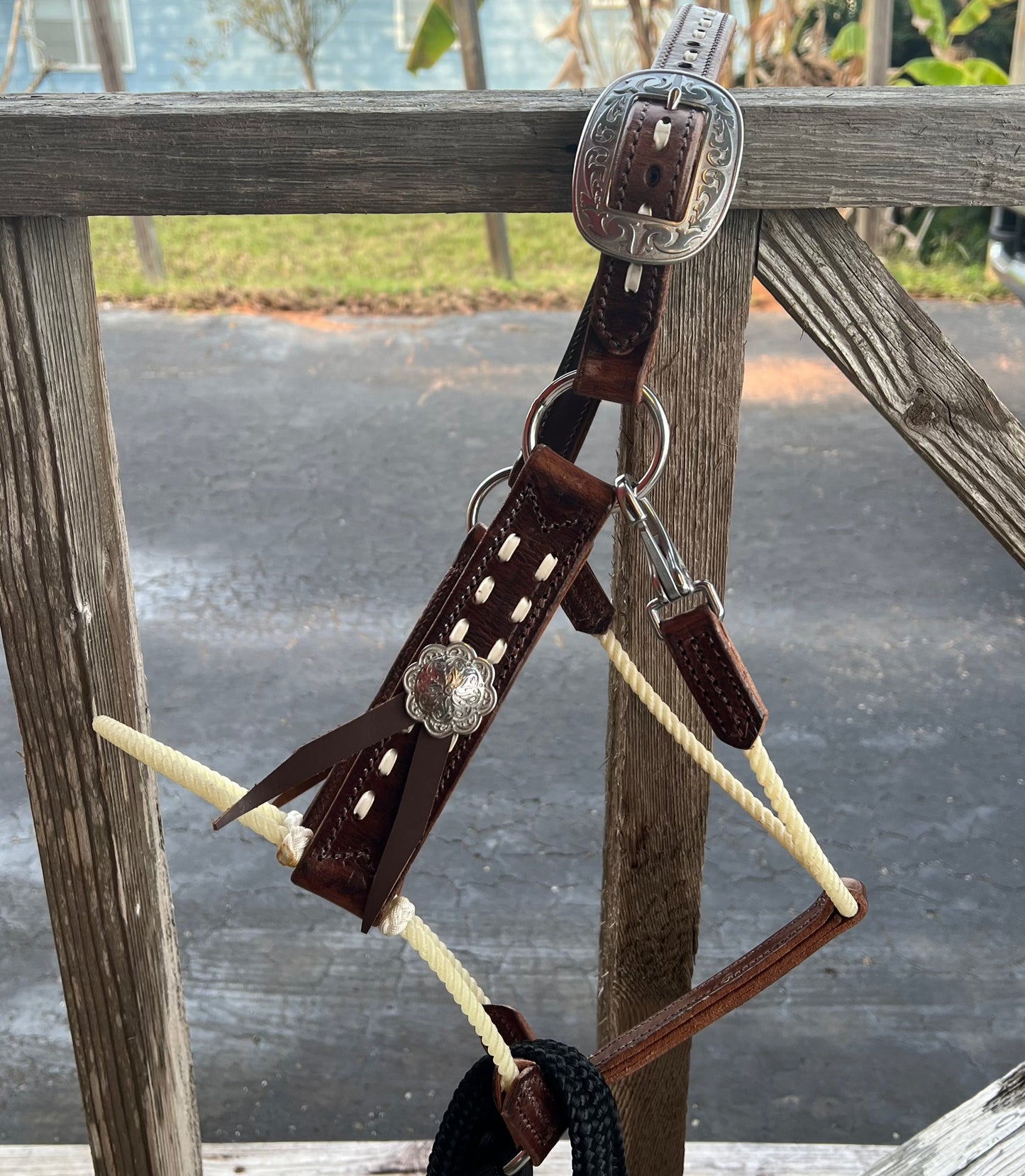 Deluxe Leather Rope Nose Halter with Tassels - Korvel