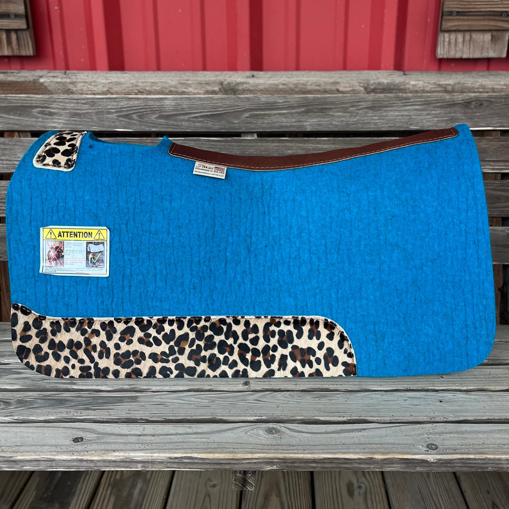 Premium Turquoise Contoured Saddle Pad - 30x28 - Korvel