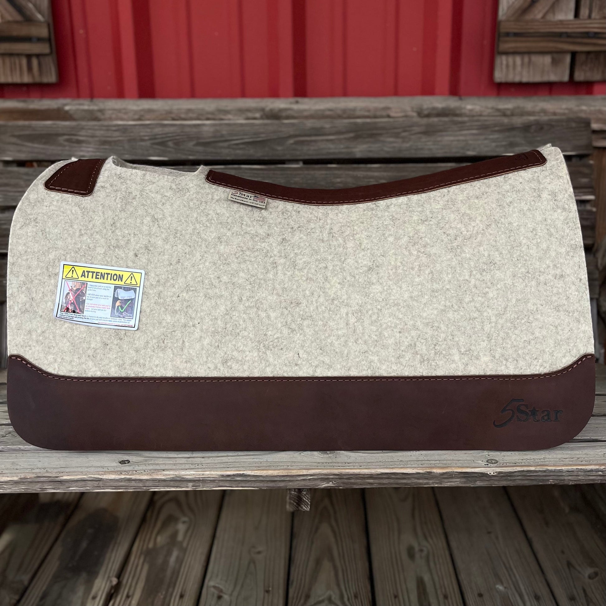 Premium 3/4" Natural Barrel Pad 30x28 with Full Leather Backing - Korvel