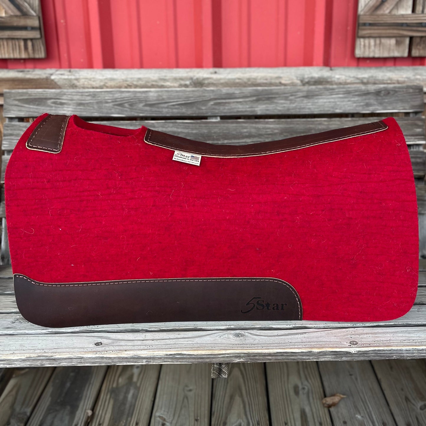 Premium 7/8" Dark Red Barrel Racing Pad - 30x28 - Korvel