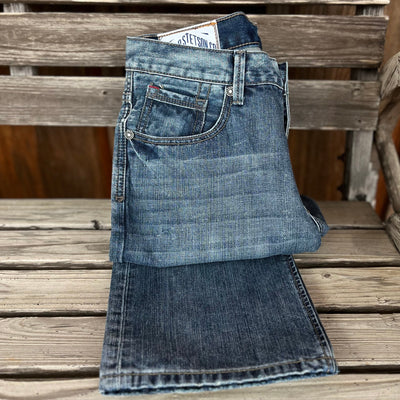 Distressed Stone Wash Bootcut Jeans by Stetson - Korvel