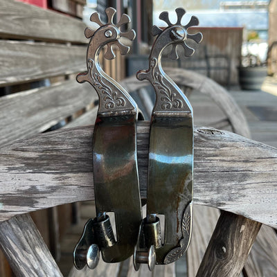 Classic Scroll Design Stainless Steel Spurs - Korvel