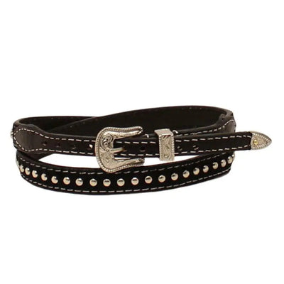 Stylish Cowhide Hat Band with Studded Accents - Korvel