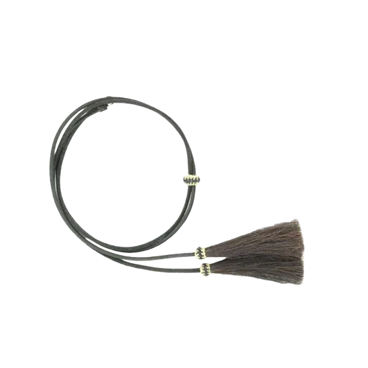 Premium Black Stampede Hat Band with Hair Accents - Korvel