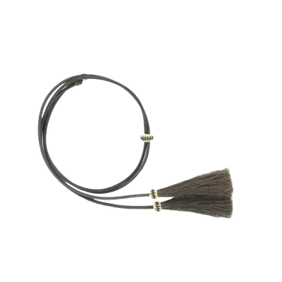 Premium Black Stampede Hat Band with Hair Accents - Korvel