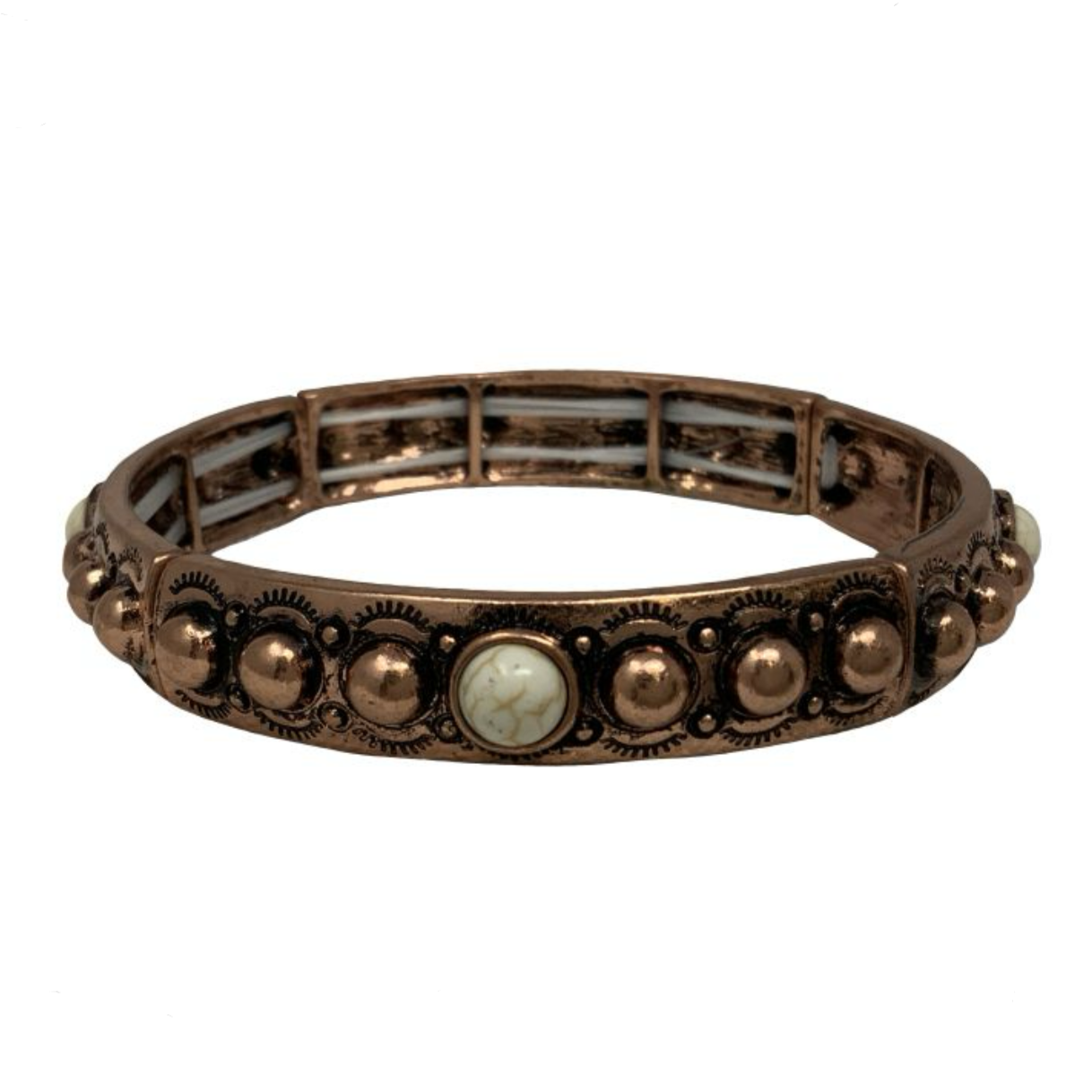 Chic Copper Dotted Stretch Bracelet - Korvel
