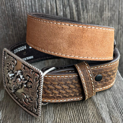 Stylish Kids Light Brown Basket Weave Belt - Korvel