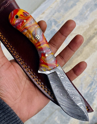 Premium Handmade Damascus Steel Skinner Knife - Korvel