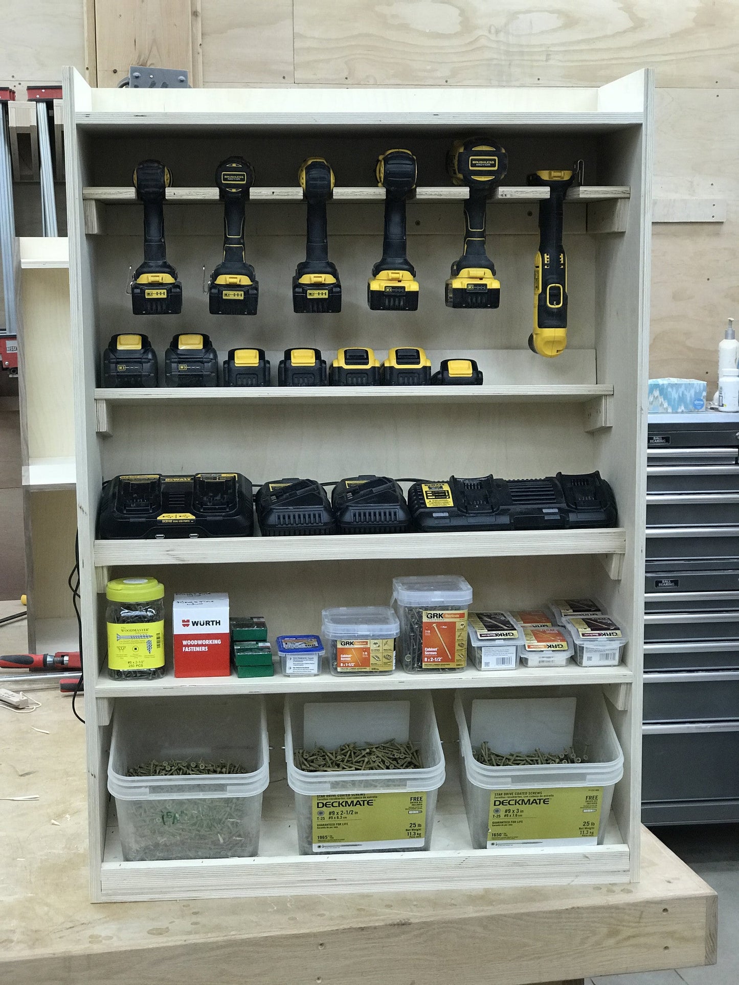 Cordless Drill Shelf and Charging Station Plans