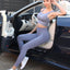 Mesh Seamless Legging with Ribbing Detail