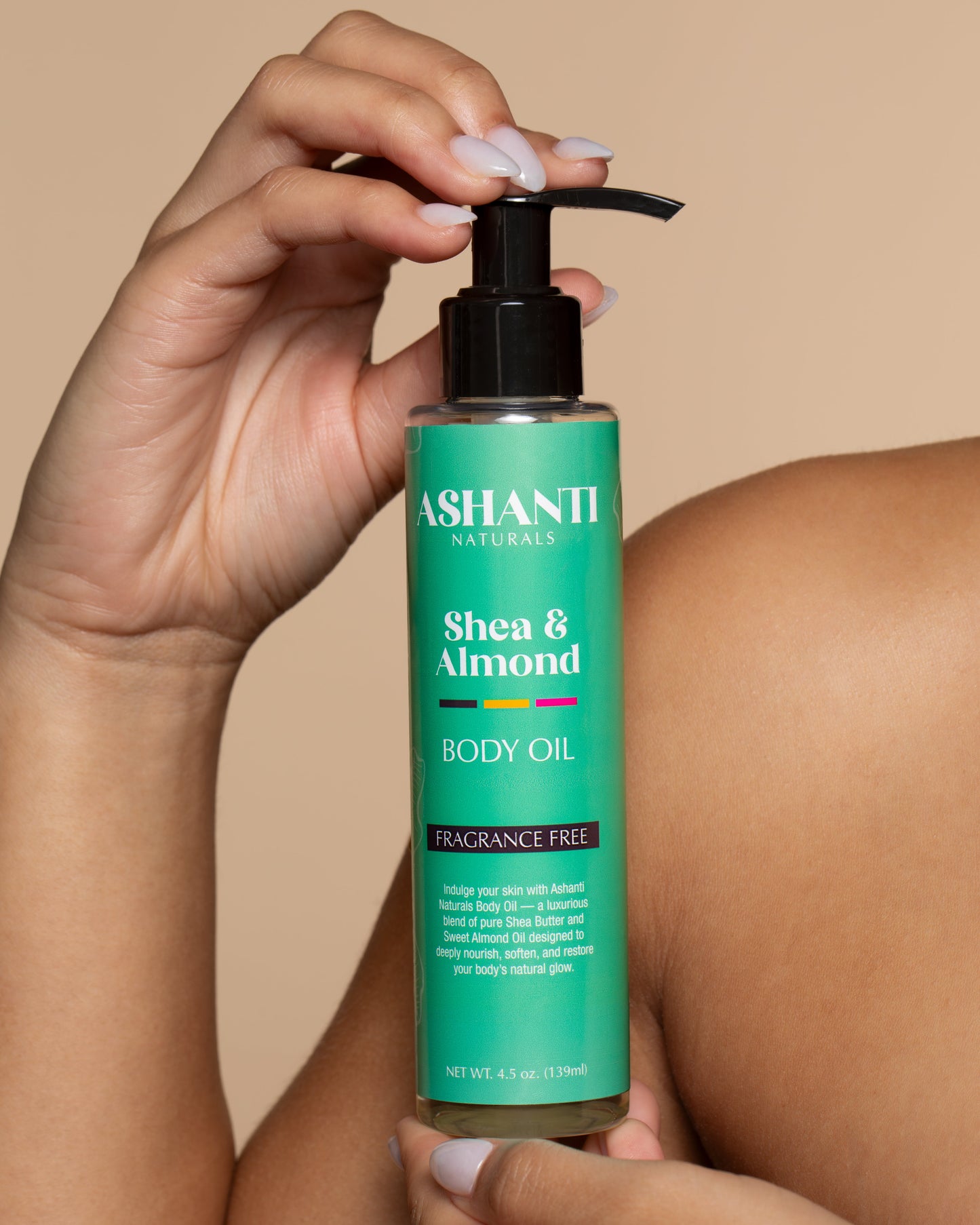 ACEITES CORPORAL ASHANTI NATURALS de Karité y Almendra Dulce - Sin Fragancia