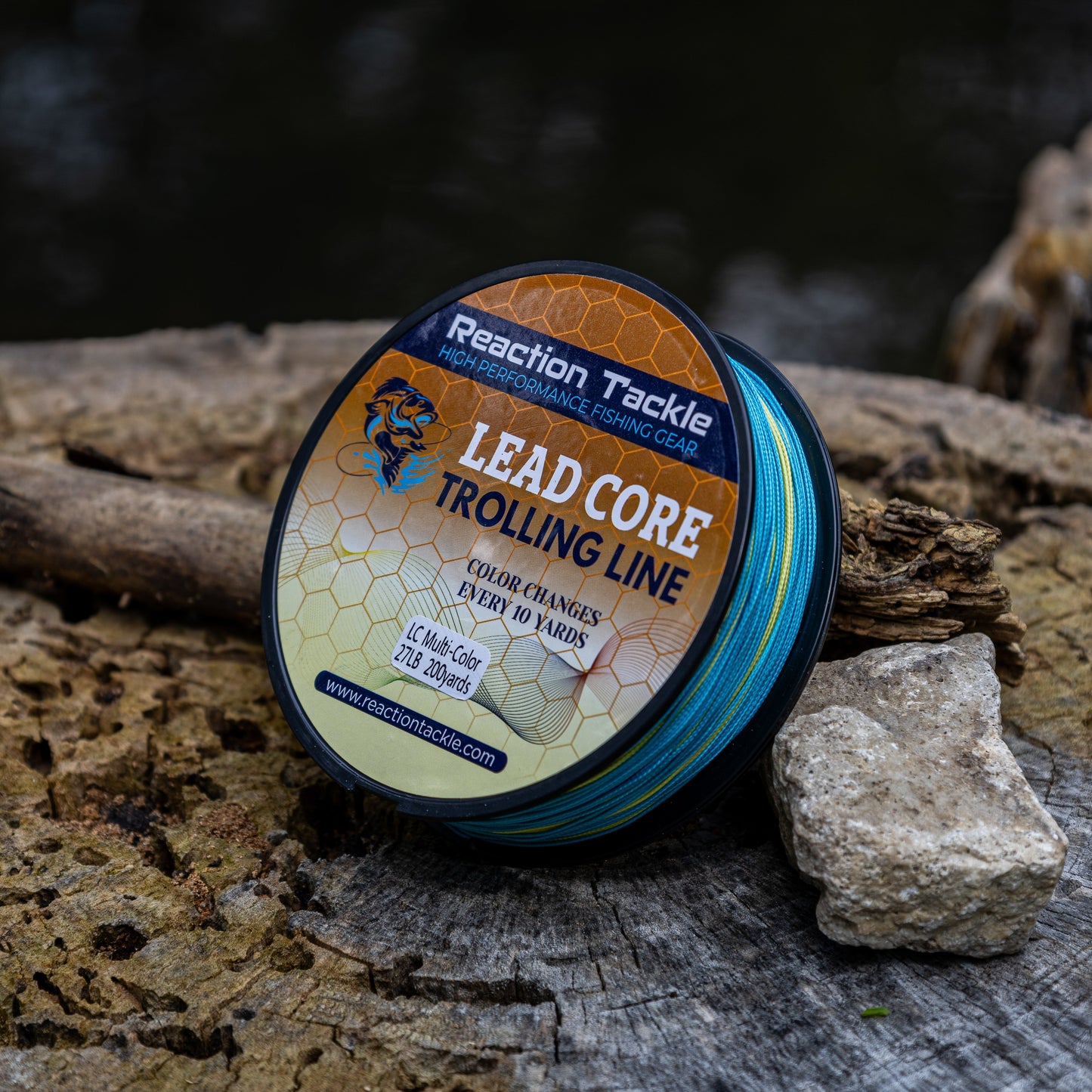 Línea de pesca trenzada con núcleo de plomo premium Reaction Tackle para curricán