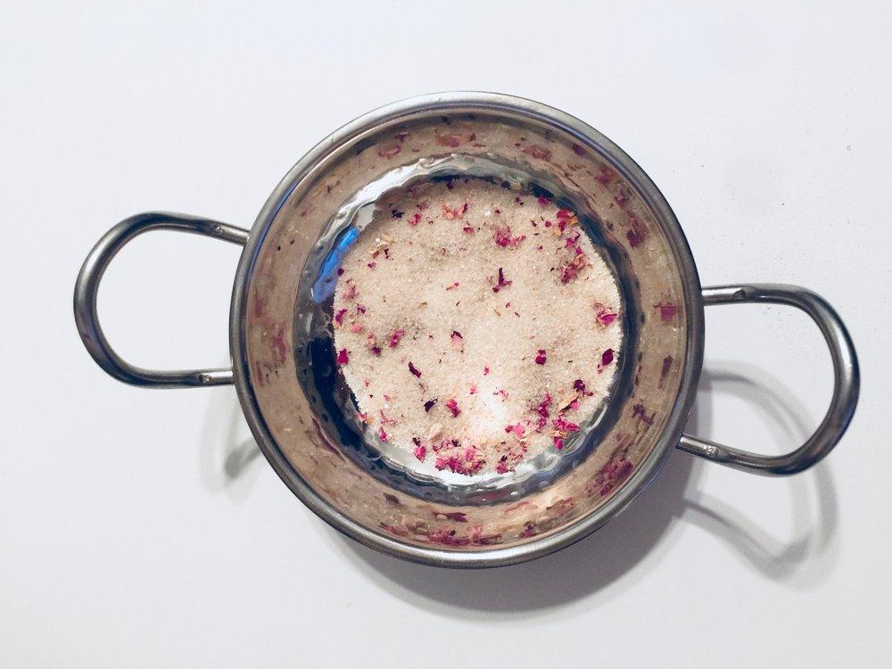 Rose Petal infused artisan culinary sugar - Korvel