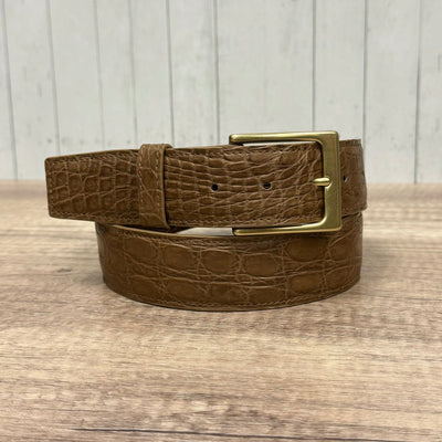 Ceinture en cuir pleine peau mate marron clair