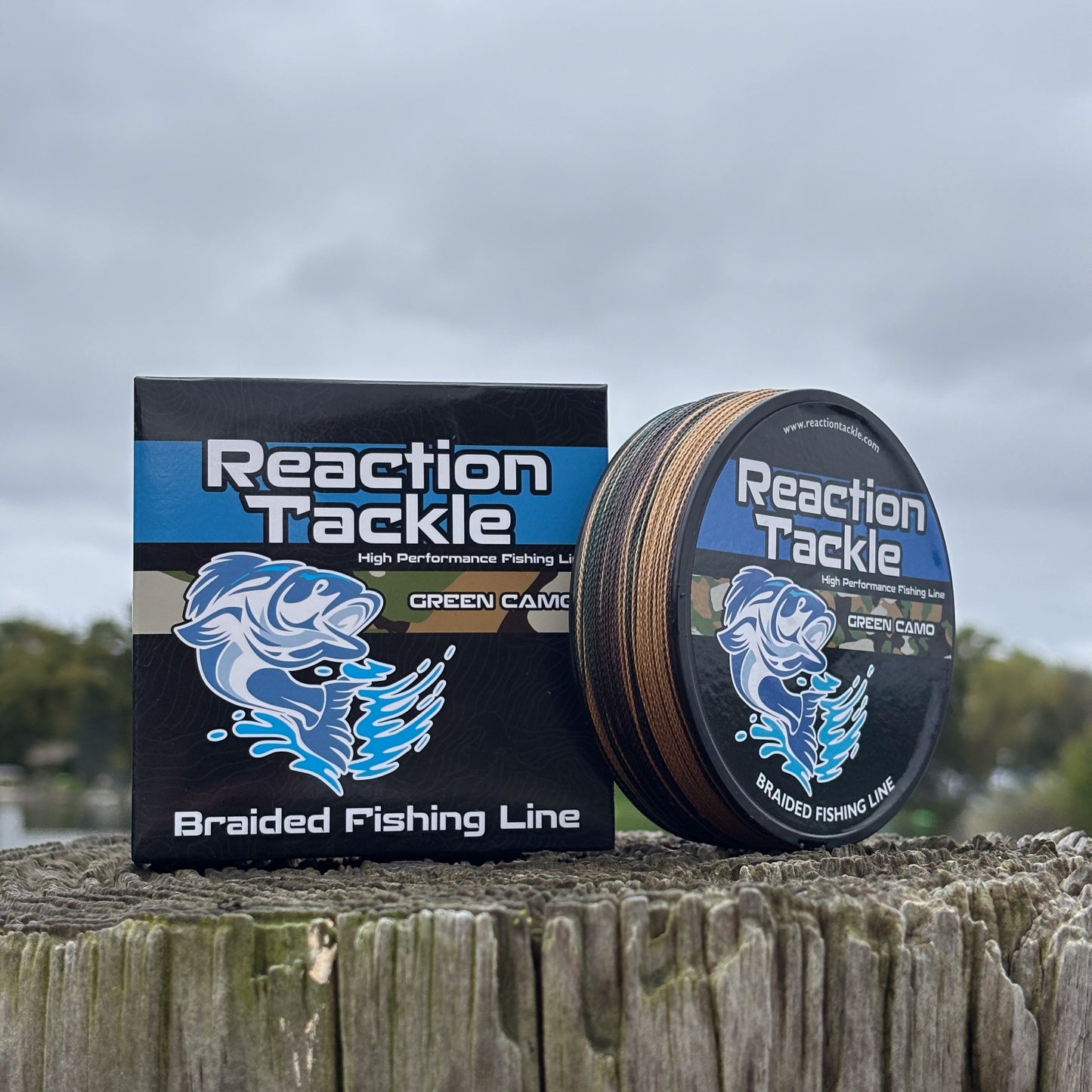 Reaction Tackle Green Camo Braided Fishing Line - Premium Strength