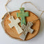 Lace-Embellished Flared Cross Ornament - Korvel