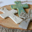 Lace-Embellished Flared Cross Ornament - Korvel