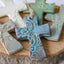 Lace-Embellished Flared Cross Ornament - Korvel