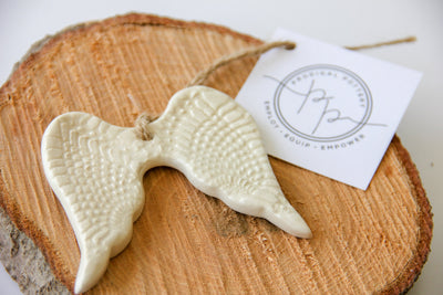 Handcrafted Angel Wing Holiday Ornament - Korvel