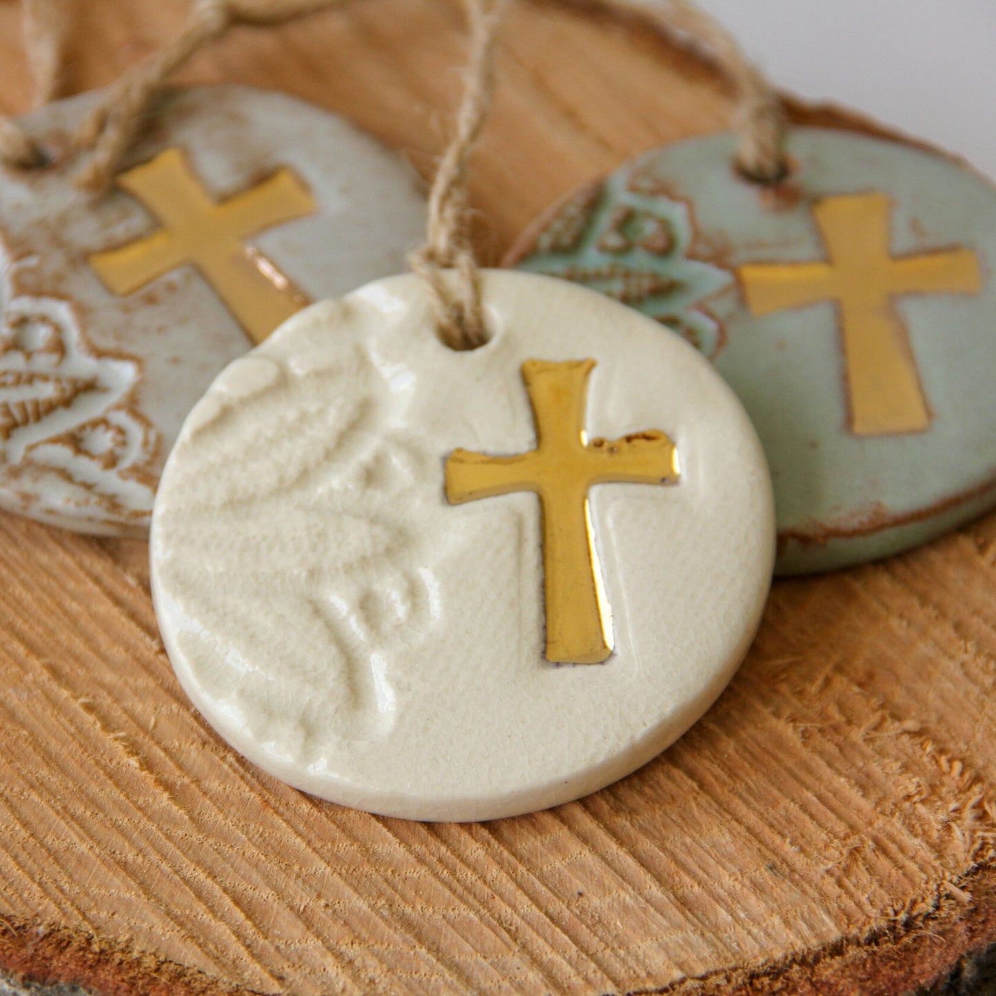 Handcrafted Gold Leaf Cross Ornament - Korvel