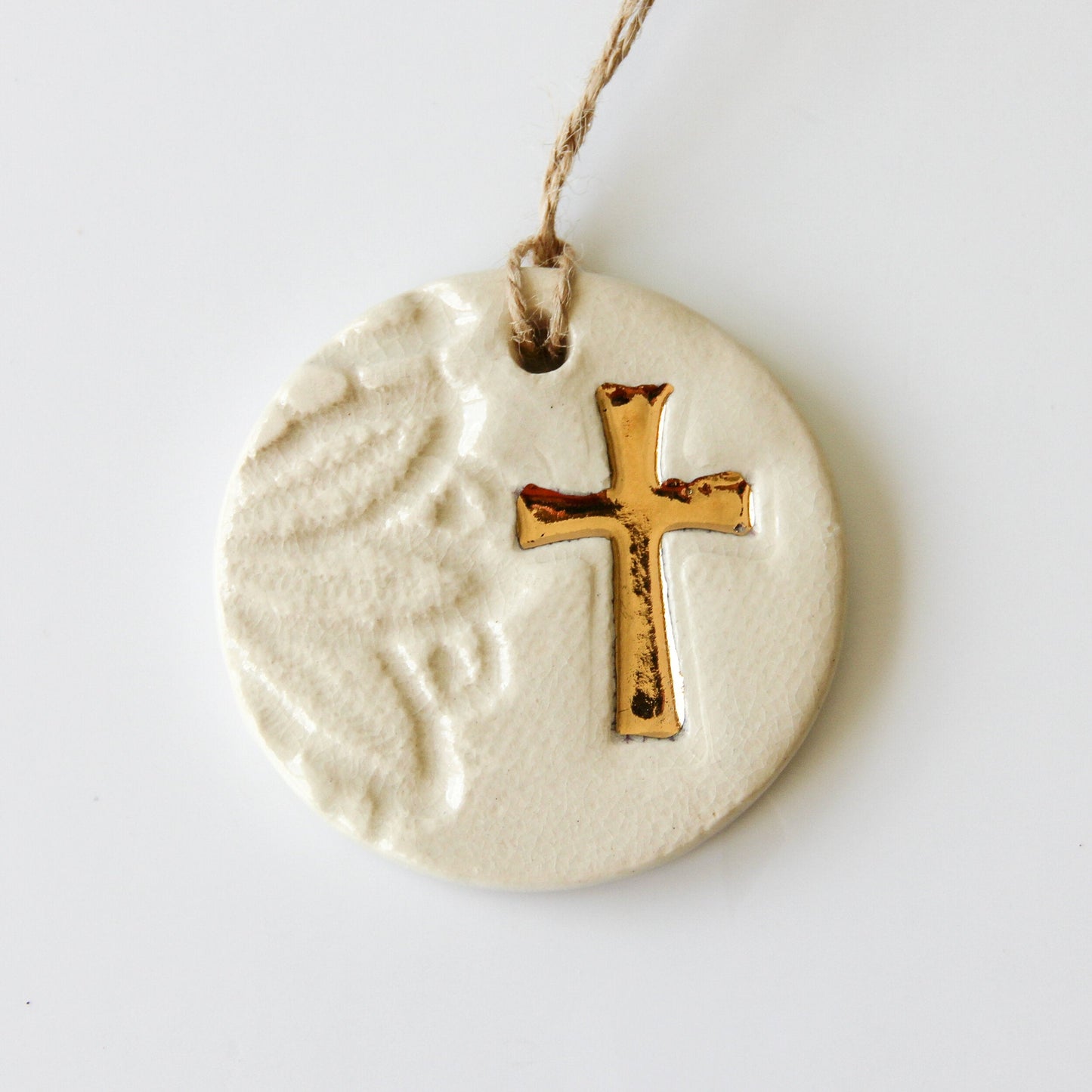 Handcrafted Gold Leaf Cross Ornament - Korvel