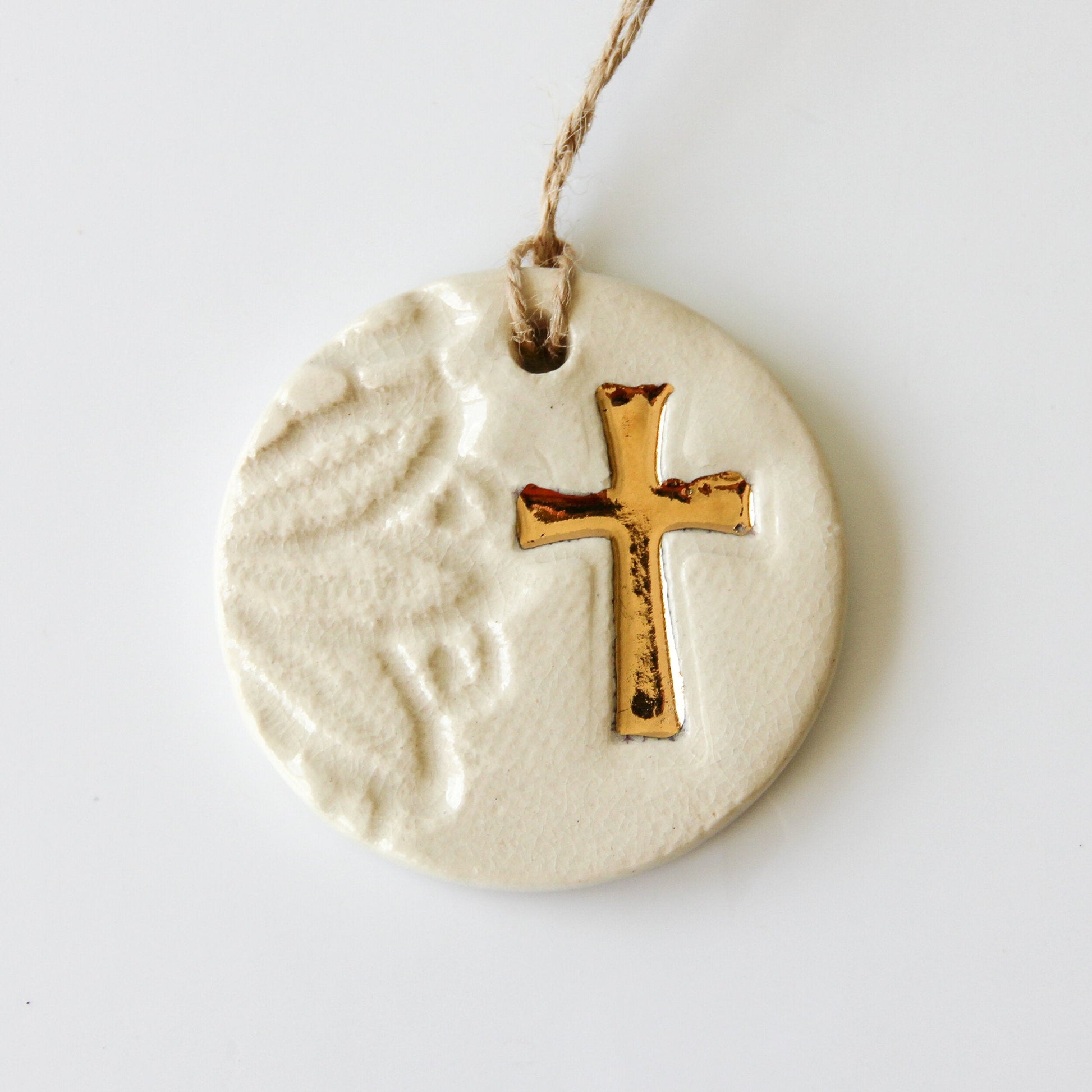 Handcrafted Gold Leaf Cross Ornament - Korvel