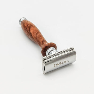 Dural Sheesham Wood Double Edge Safety Razor with Pouch