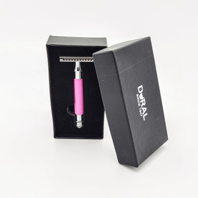Dural Heavy Stroud Head Double Edge Safety Razor - Pink/Black