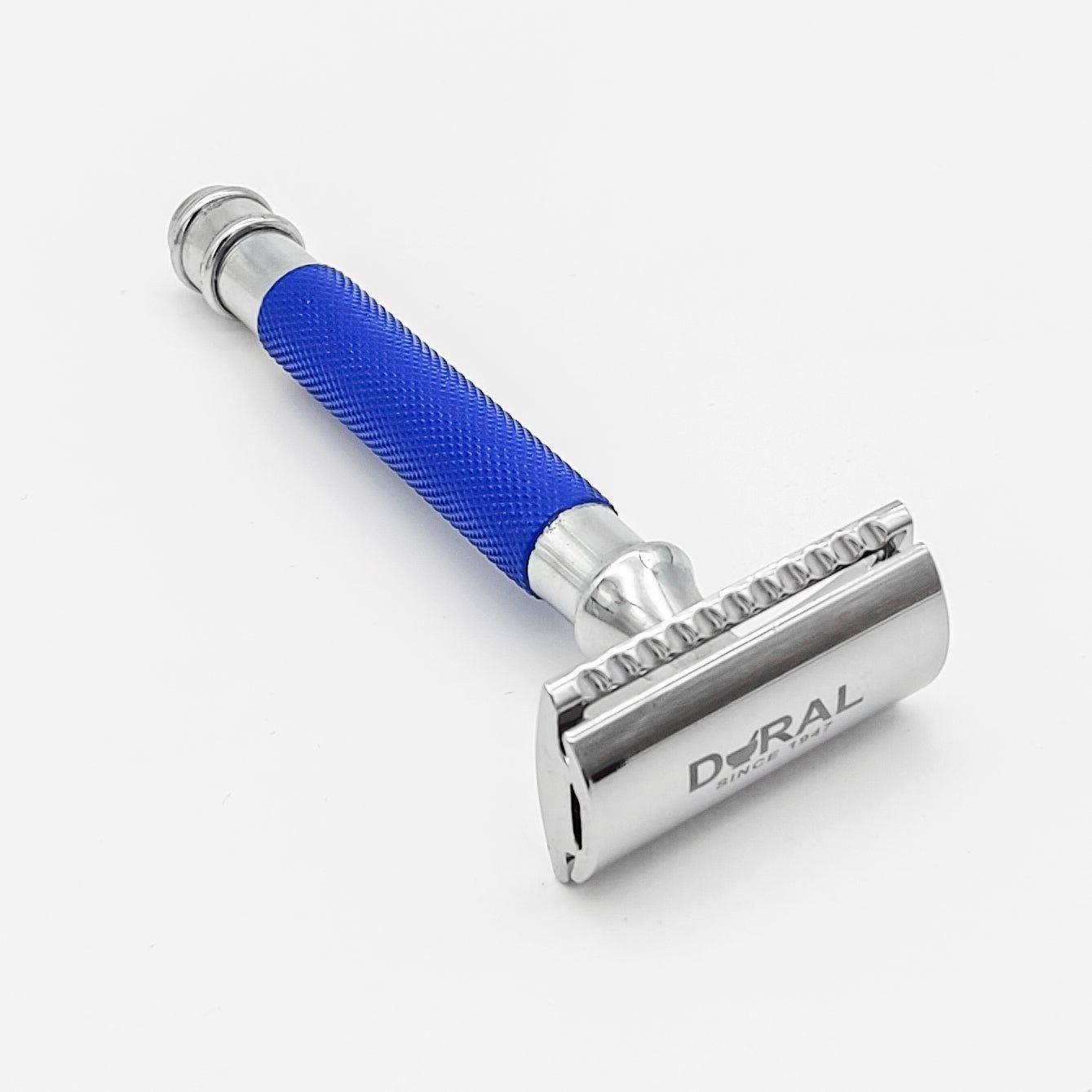 Dural Heavy Stroud Head Double Edge Safety Razor - Azul/Plata