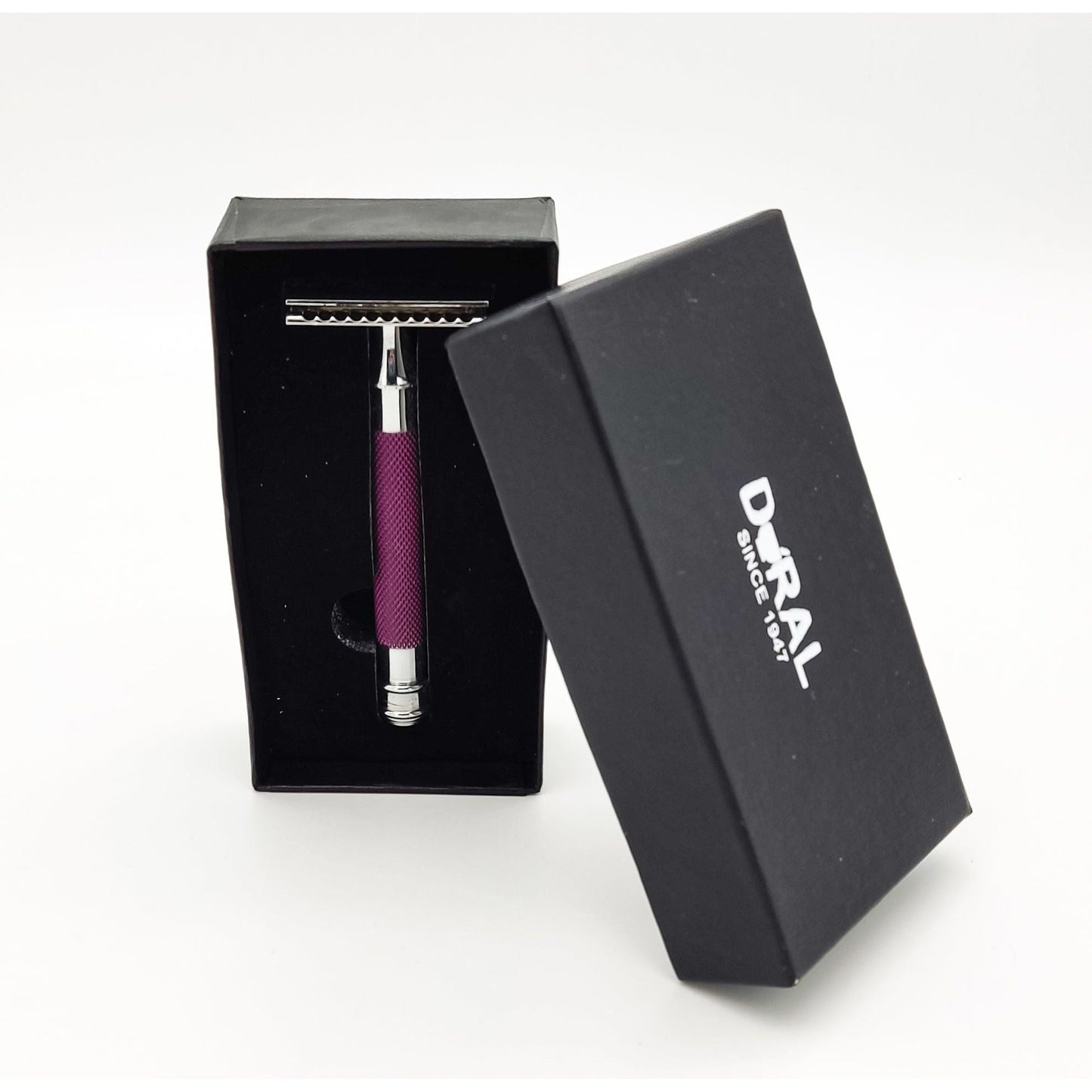 Dural Heavy Stroud Cabezal Doble Bisel Maquinilla de Afeitar Seguridad Deber Púrpura + Funda