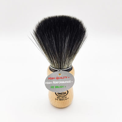 Omega Synthetic Fiber Beard Brush with Beech Wood Handle