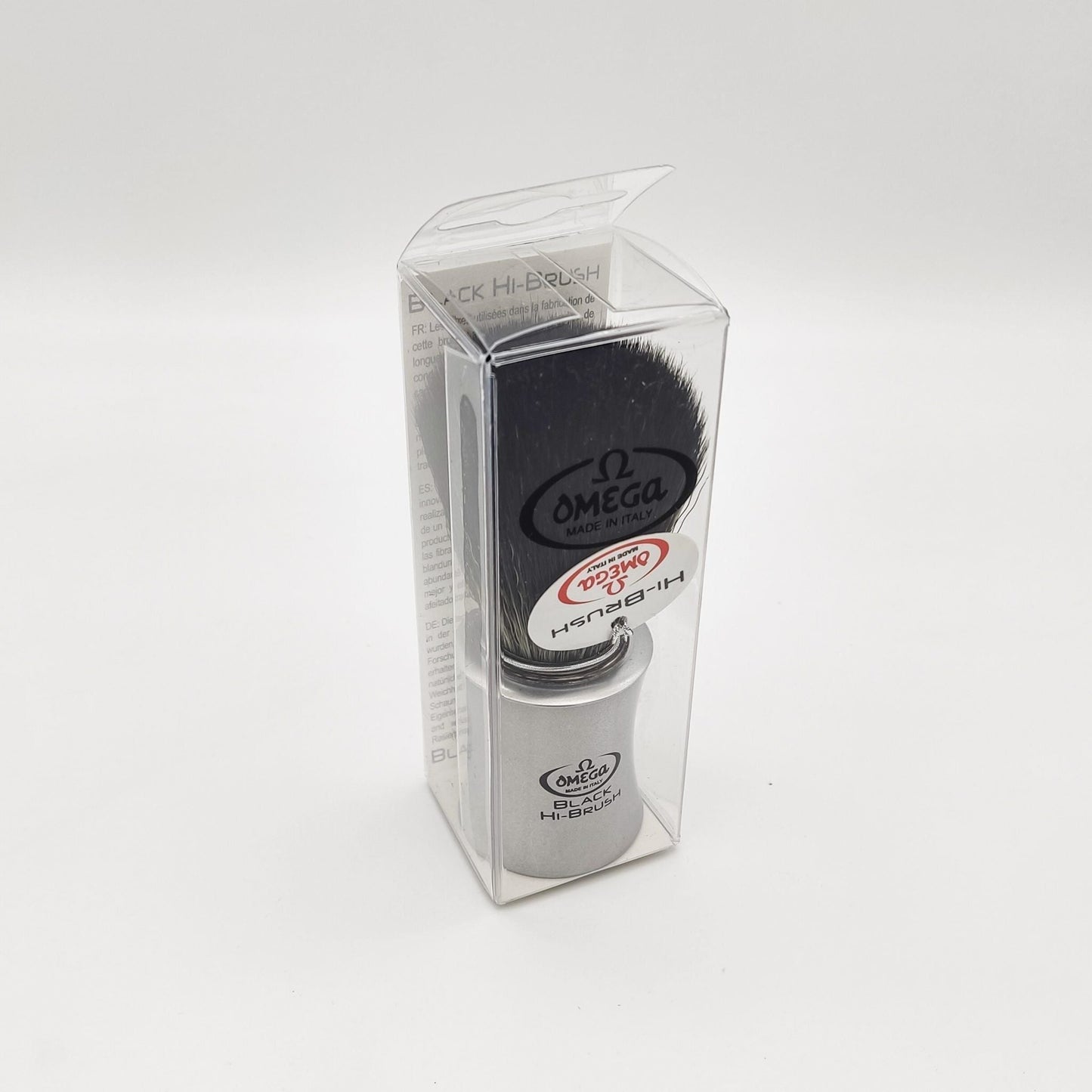 Omega Italy Hi-Brush Synthetic Shaving Brush - Black Vegan