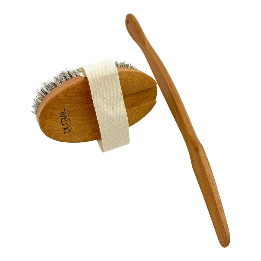 Cepillo de baño de madera de haya vaporizada Dural con cerdas de pelo de caballo y sisal