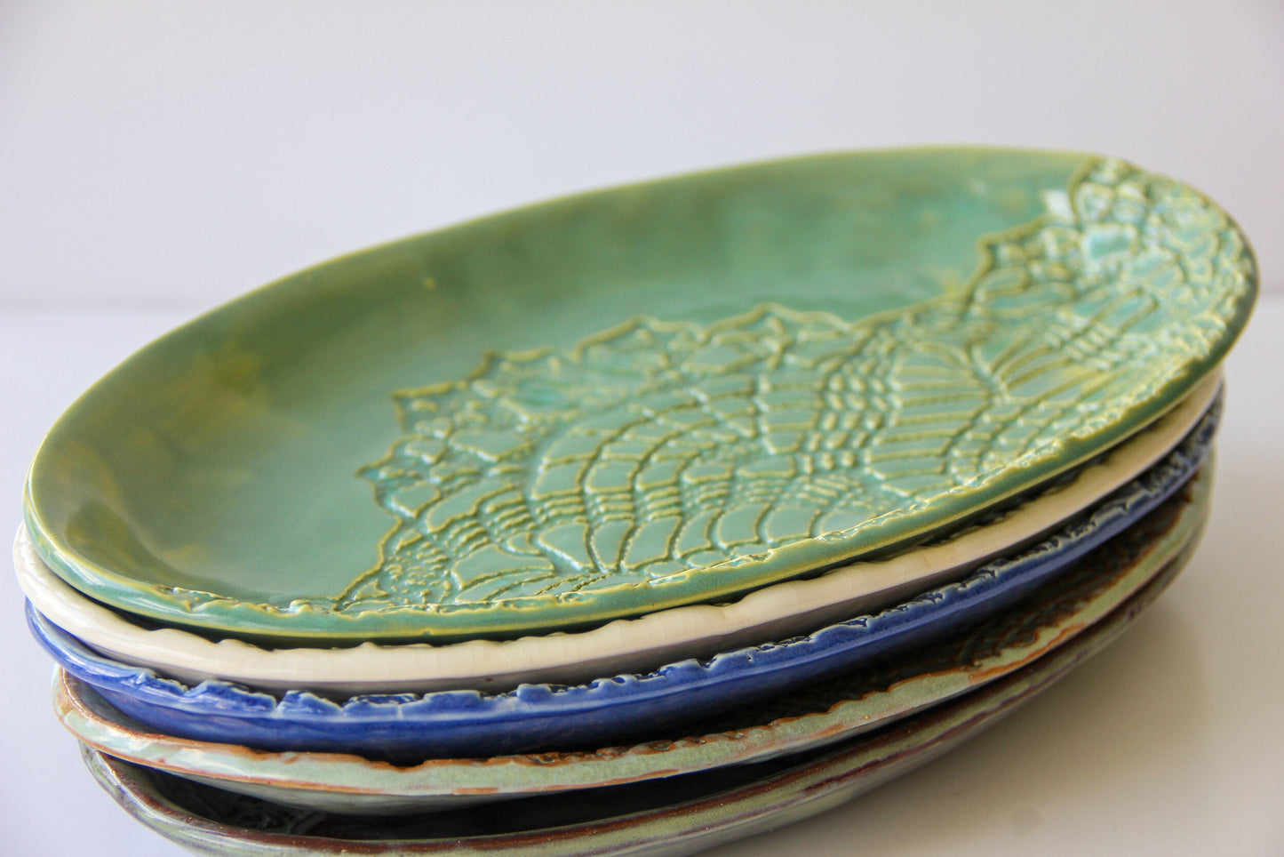 Handcrafted Ceramic Oval Serving Platter - Korvel