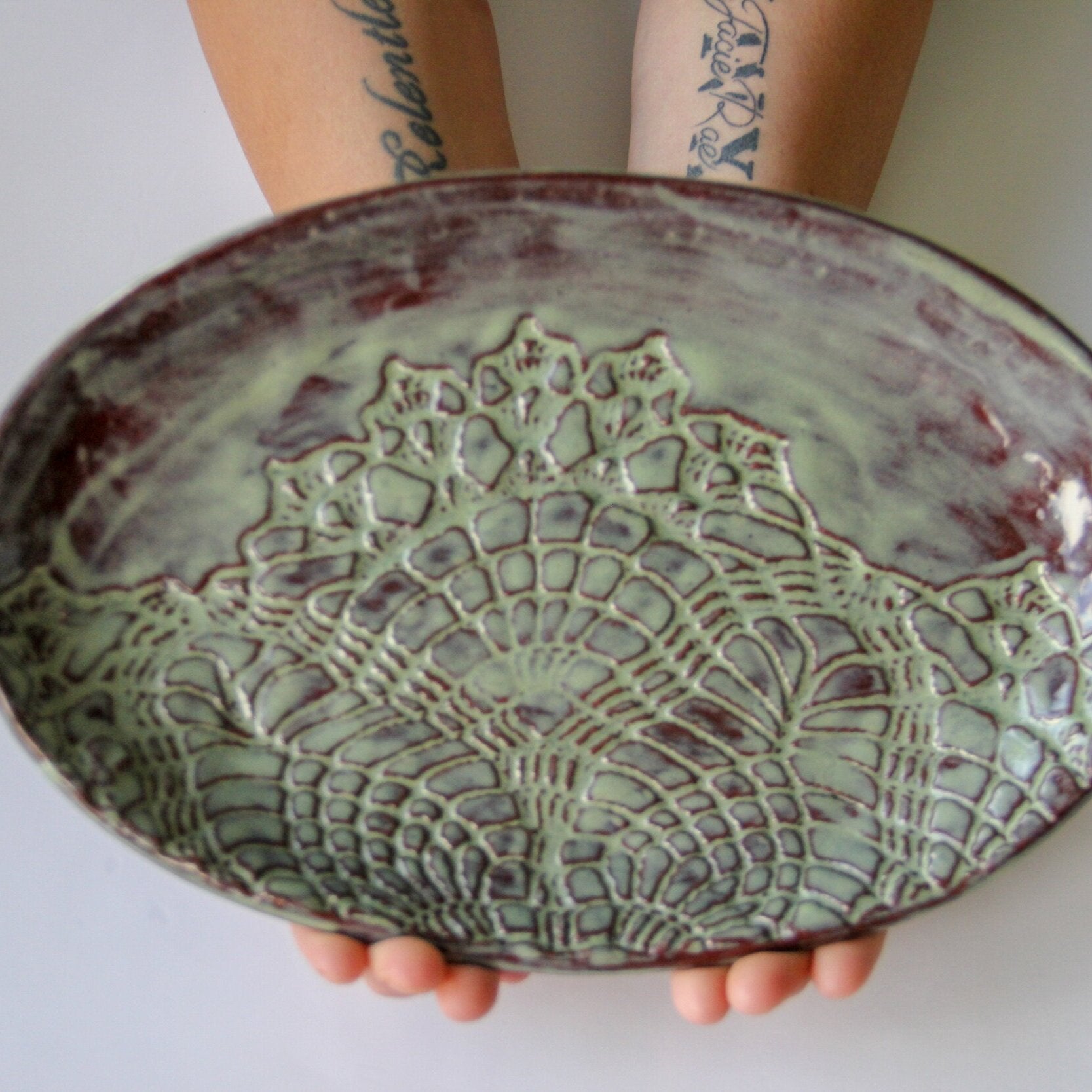Handcrafted Ceramic Oval Serving Platter - Korvel