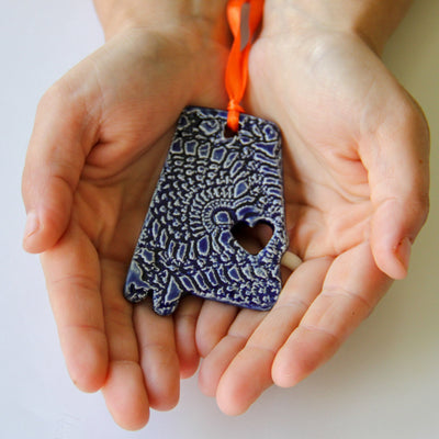Auburn Spirit Alabama Heart Ornament - Korvel