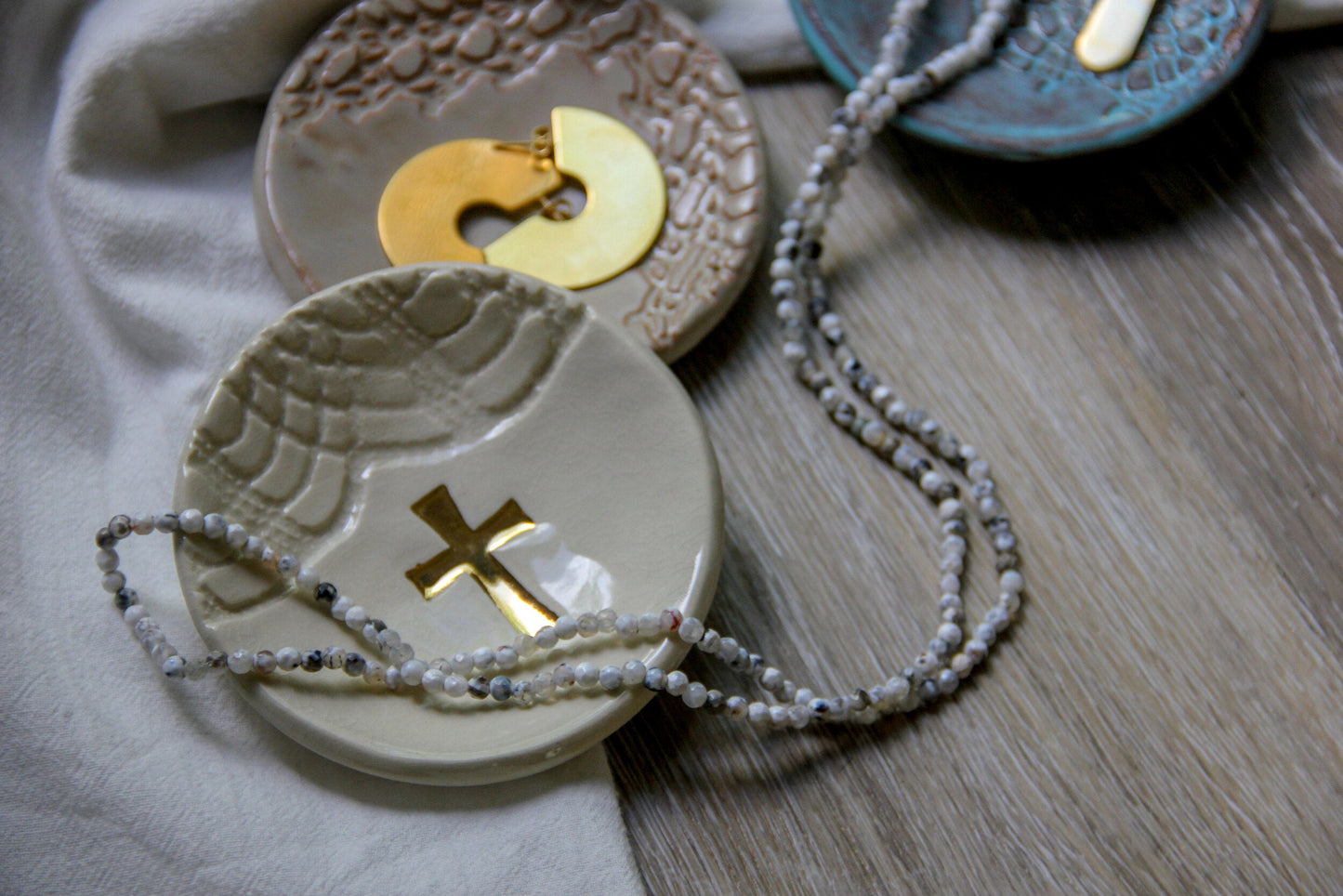 Artisan Cross Ring Dish for Trinkets and Treasures - Korvel