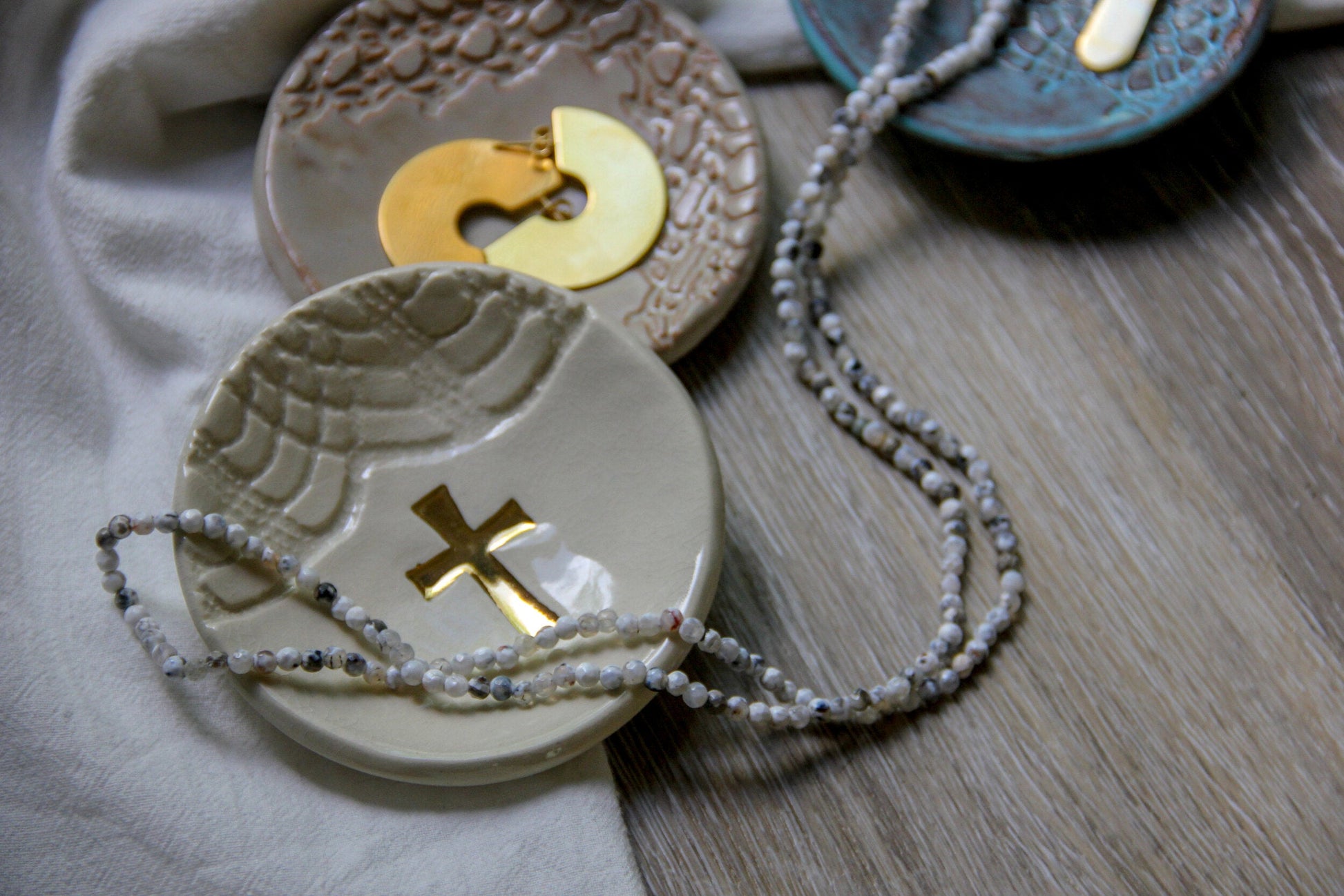 Artisan Cross Ring Dish for Trinkets and Treasures - Korvel