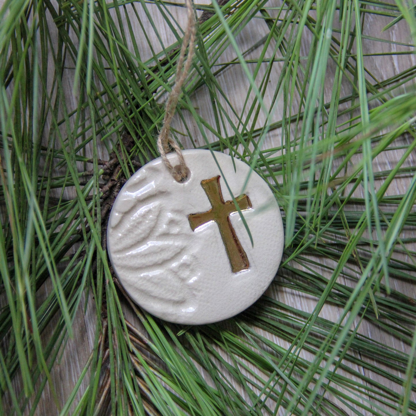 Handcrafted Gold Leaf Cross Ornament - Korvel