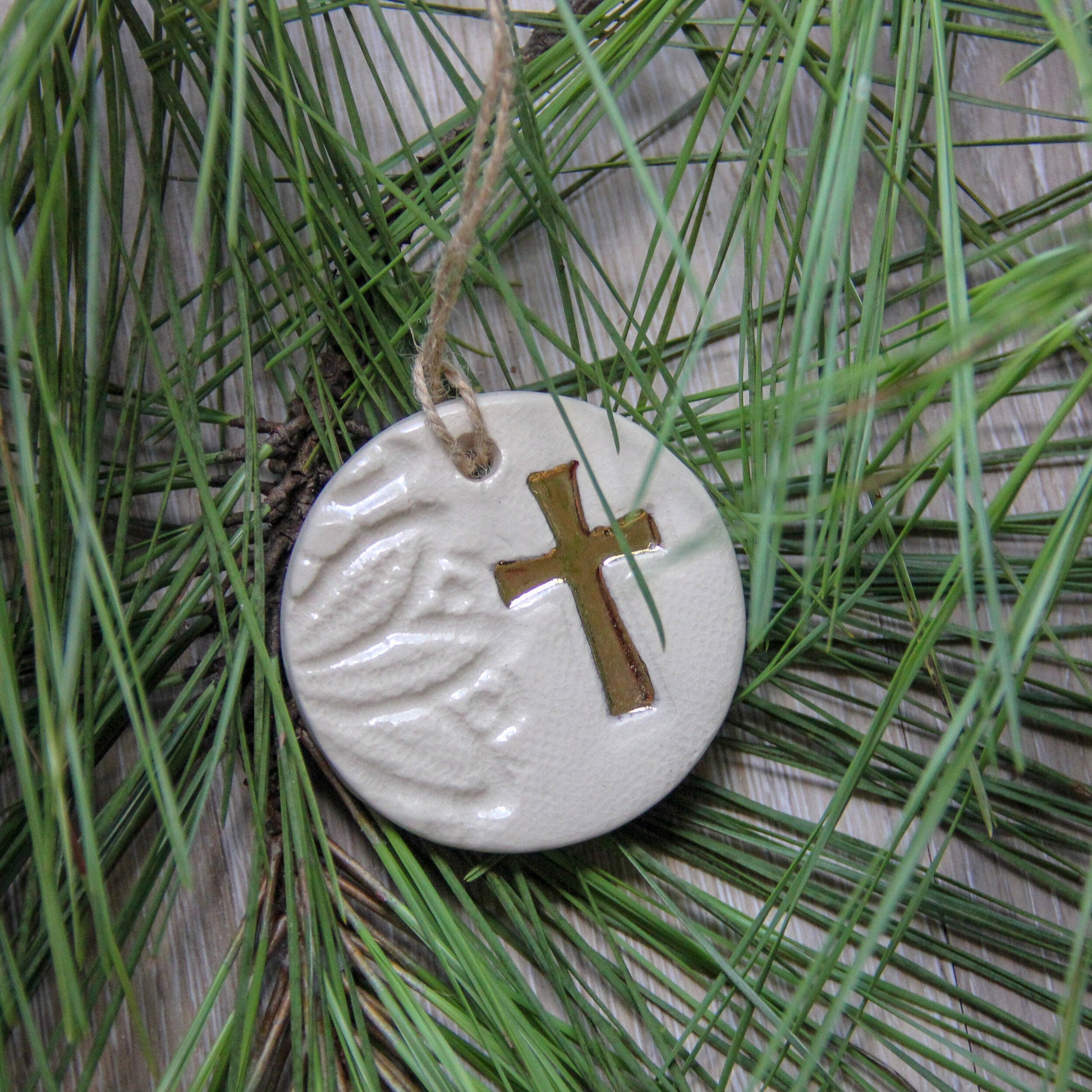 Handcrafted Gold Leaf Cross Ornament - Korvel