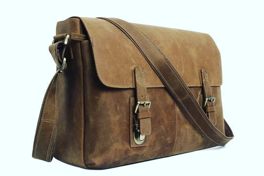 Classic Vintage Leather Messenger Bag for All Occasions - Korvel