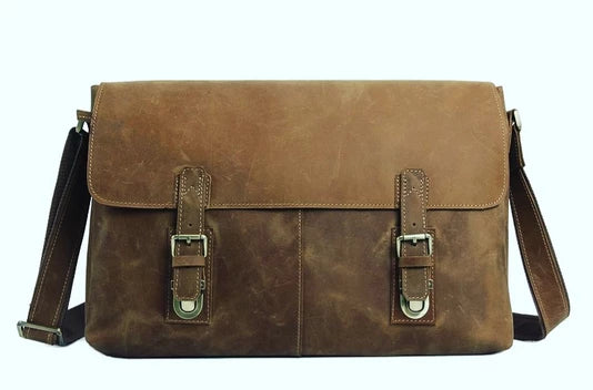 Classic Vintage Leather Messenger Bag for All Occasions - Korvel