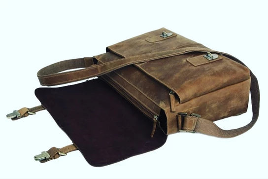 Classic Vintage Leather Messenger Bag for All Occasions - Korvel