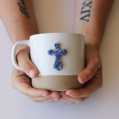 Handcrafted Cross-Themed Coffee Mug - Korvel
