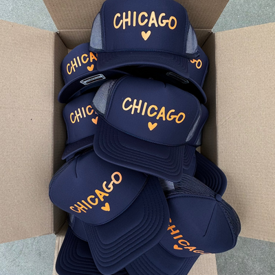 I Love Chicago Printed Trucker Hat