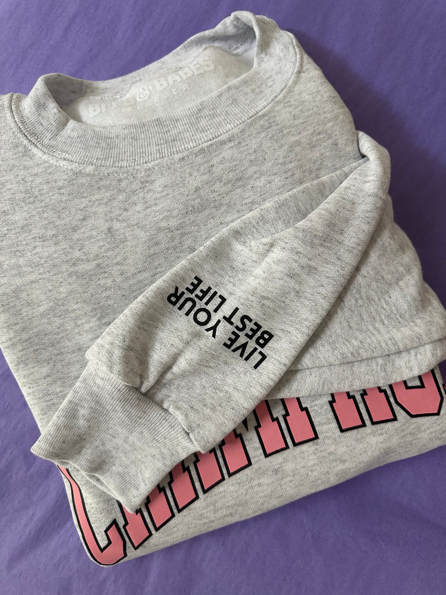 Sweatshirt Champagne avec Poignet Personnalisable