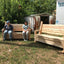 Banc de jardin élégant avec rangement caché