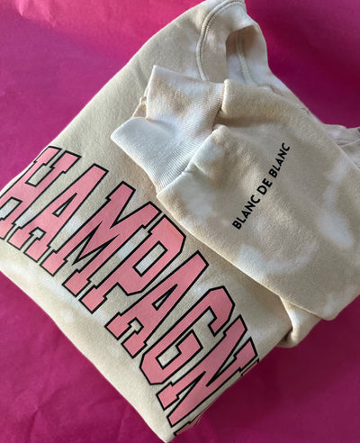 Champagne Tie-Dye Sweatshirt with Customizable Cuff